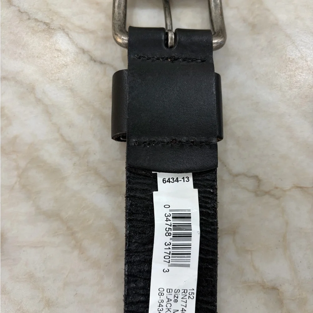 Rock & Republic Black Leather Belt with Silver Buckle NWT